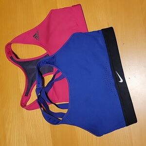 Set of 5 Small High Impact Compression Sports Bras - 4 Nike, 1 Adidas